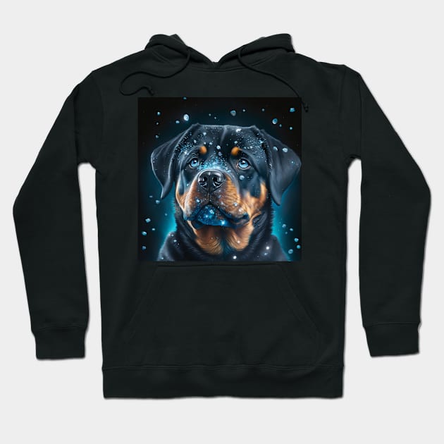 Shimmering Rottweiler Puppy Hoodie by Enchanted Reverie